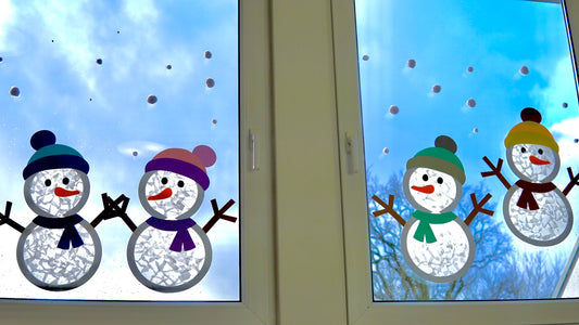 Winter Fensterdeko basteln mit Kindern