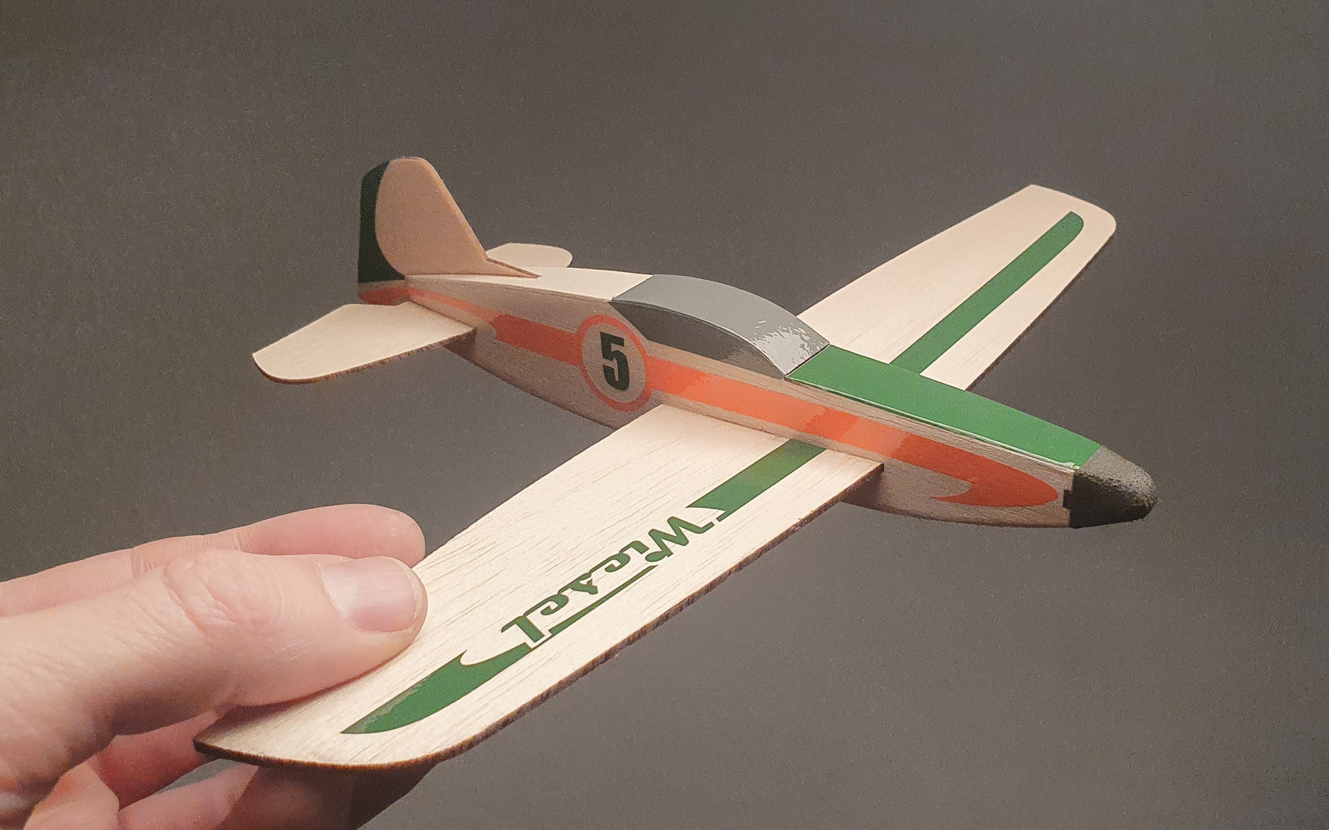 Laser cutting and engraving of model airplanes made of balsa wood